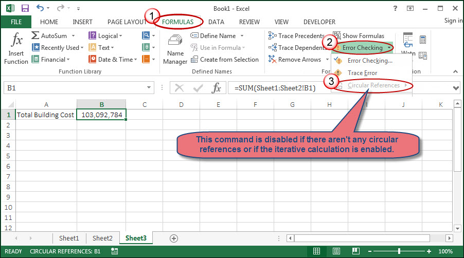 circular reference options excel for mac